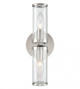 【Alora】アメリカ・Revolve デザイン照明 ウォールライト2灯  ポリッシュニッケル（W121×D101×H320mm）