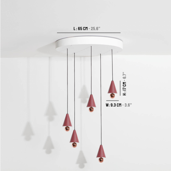 PetiteFritureۥե󥹡ǥCherry LED chandelier 5Brown red (W650mm)