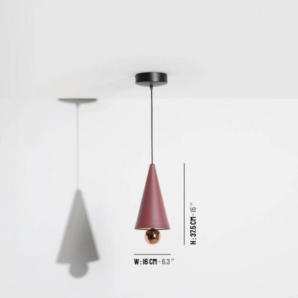 Petite FritureۡCherry LED pendant, small, whiteץڥȥ饤 Brown redʦ160H375mm)