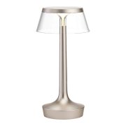 【Flos】北欧デザイン照明「Bon Jour Unplugged table lamp」テーブルランプ マットクローム-クリア(Φ131.5×H270mm)