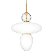 【Nuura】北欧デザイン照明「Rizzatto 43 pendant, brass - opal white」ペンダントライト(Φ400×H622mm)