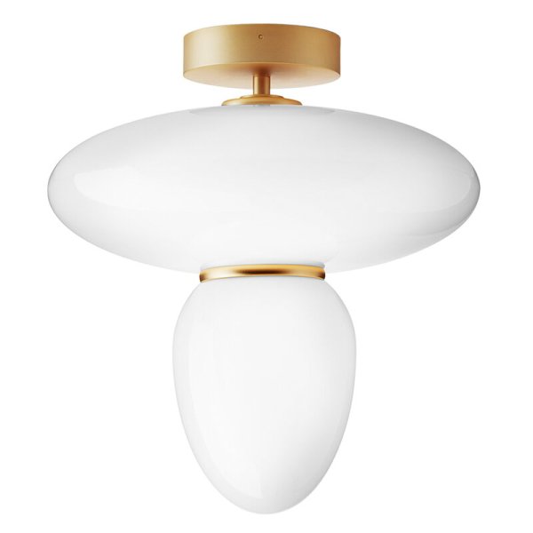 Nuura̲ǥRizzatto 42 ceiling lamp, brass - opal whiteץڥȥ饤(400H449mm)