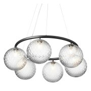 【Nuura】北欧デザイン照明「Miira 6 Circular pendant, rock grey - optic clear」ペンダントライト6灯(Φ800×H200mm)<img class='new_mark_img2' src='https://img.shop-pro.jp/img/new/icons1.gif' style='border:none;display:inline;margin:0px;padding:0px;width:auto;' />