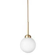 【Nuura】北欧デザイン照明「Apiales 1 pendant, brushed brass - opal white」ペンダントライト(Φ120×H240mm)