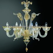 【MURANO GLASS CHANDELIERS】イタリア・ヴェネチアンガラスシャンデリア6灯「CASANOVA」（W750×H750mm）