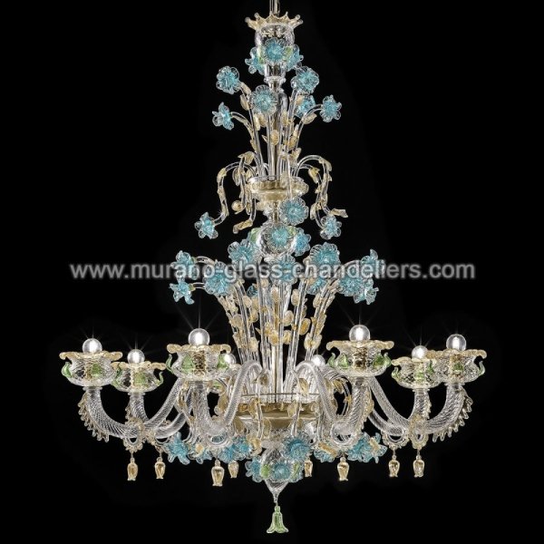 MURANO GLASS CHANDELIERSۥꥢͥ󥬥饹ǥꥢ8CELESTEסW1050H1300mm