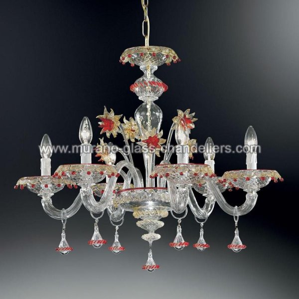 MURANO GLASS CHANDELIERSۥꥢͥ󥬥饹ǥꥢ6FLORENZAסW760H600mm