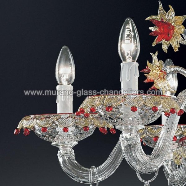 MURANO GLASS CHANDELIERSۥꥢͥ󥬥饹ǥꥢ6FLORENZAסW760H600mm