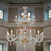 【MURANO GLASS CHANDELIERS】イタリア・ヴェネチアンガラスシャンデリア18灯「FLORENZA」（W1450×H1250mm）<img class='new_mark_img2' src='https://img.shop-pro.jp/img/new/icons1.gif' style='border:none;display:inline;margin:0px;padding:0px;width:auto;' />