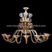 【MURANO GLASS CHANDELIERS】イタリア・ヴェネチアンガラスシャンデリア18灯「GABRIELLA」（W1400×H1000mm）