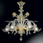 【MURANO GLASS CHANDELIERS】イタリア・ヴェネチアンガラスシャンデリア5灯「GAIA」（W740×H700mm）<img class='new_mark_img2' src='https://img.shop-pro.jp/img/new/icons1.gif' style='border:none;display:inline;margin:0px;padding:0px;width:auto;' />