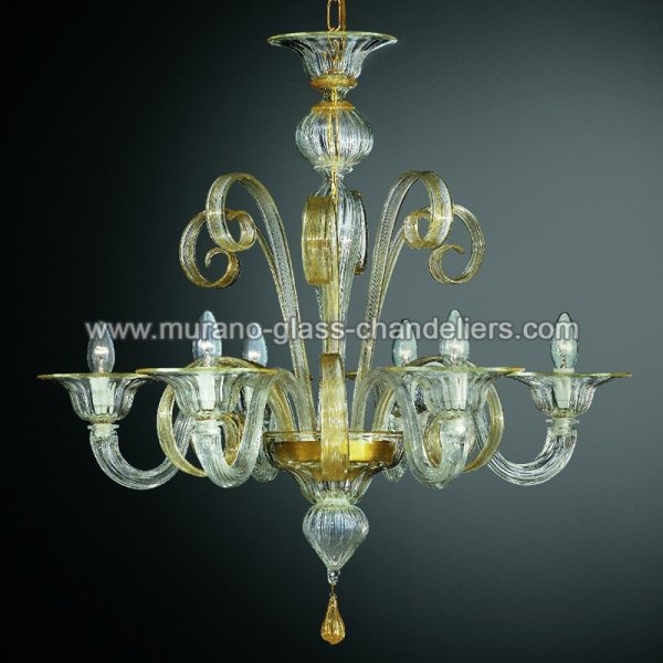 MURANO GLASS CHANDELIERSۥꥢͥ󥬥饹ǥꥢ6GOLDONIסW750H750mm