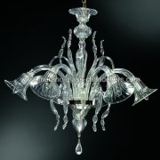 【MURANO GLASS CHANDELIERS】イタリア・ヴェネチアンガラスシャンデリア6灯「RIALTO」（W750×H750mm）