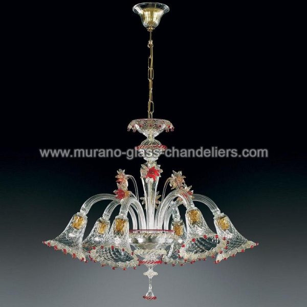 MURANO GLASS CHANDELIERSۥꥢͥ󥬥饹ǥꥢ6ROSALBAסW740H580mm