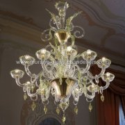 【MURANO GLASS CHANDELIERS】イタリア・ヴェネチアンガラスシャンデリア12灯「SAN SEVERO」（W1150×H1500mm）
