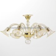 【MURANO GLASS CHANDELIERS】イタリア・ヴェネチアンガラスシャンデリア6灯「ALENE」（W900×H500mm）