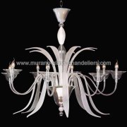 【MURANO GLASS CHANDELIERS】イタリア・ヴェネチアンガラスシャンデリア8灯「BACCANTI」（W1100×H950mm）