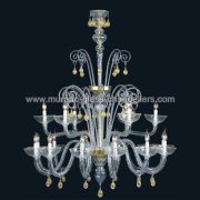 【MURANO GLASS CHANDELIERS】イタリア・ヴェネチアンガラスシャンデリア18灯「CASSIA」（W1200×H1300mm）