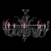 【MURANO GLASS CHANDELIERS】イタリア・ヴェネチアンガラスシャンデリア8灯「DIABLO」（W950×H850mm）