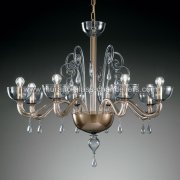 【MURANO GLASS CHANDELIERS】イタリア・ヴェネチアンガラスシャンデリア8灯「DUNCAN」（W940×H760mm）