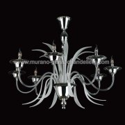 【MURANO GLASS CHANDELIERS】イタリア・ヴェネチアンガラスシャンデリア8灯「EURIPIDE」（W1100×H900mm）