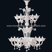 【MURANO GLASS CHANDELIERS】イタリア・ヴェネチアンガラスシャンデリア12灯「JOHAN」（W900×H1300mm）