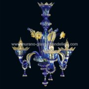 【MURANO GLASS CHANDELIERS】イタリア・ヴェネチアンガラスシャンデリア3灯「JOHAN」（W550×H600mm）