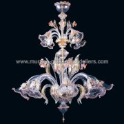 【MURANO GLASS CHANDELIERS】イタリア・ヴェネチアンガラスシャンデリア12灯「LURLINE」（W950×H1300mm）
