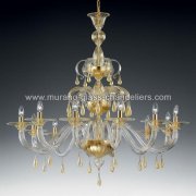 【MURANO GLASS CHANDELIERS】イタリア・ヴェネチアンガラスシャンデリア12灯「OLIVIA」（W1400×H1050mm）<img class='new_mark_img2' src='https://img.shop-pro.jp/img/new/icons1.gif' style='border:none;display:inline;margin:0px;padding:0px;width:auto;' />