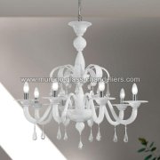 【MURANO GLASS CHANDELIERS】イタリア・ヴェネチアンガラスシャンデリア8灯「OLIVIA」（W900×H800mm）<img class='new_mark_img2' src='https://img.shop-pro.jp/img/new/icons1.gif' style='border:none;display:inline;margin:0px;padding:0px;width:auto;' />