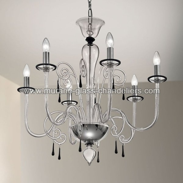 MURANO GLASS CHANDELIERSۥꥢͥ󥬥饹ǥꥢ6PICANDOIסW750H720mm