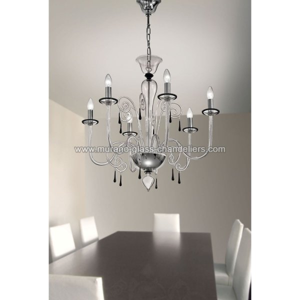 MURANO GLASS CHANDELIERSۥꥢͥ󥬥饹ǥꥢ6PICANDOIסW750H720mm