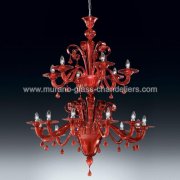 【MURANO GLASS CHANDELIERS】イタリア・ヴェネチアンガラスシャンデリア18灯「STIGE」（W1400×H1250mm）