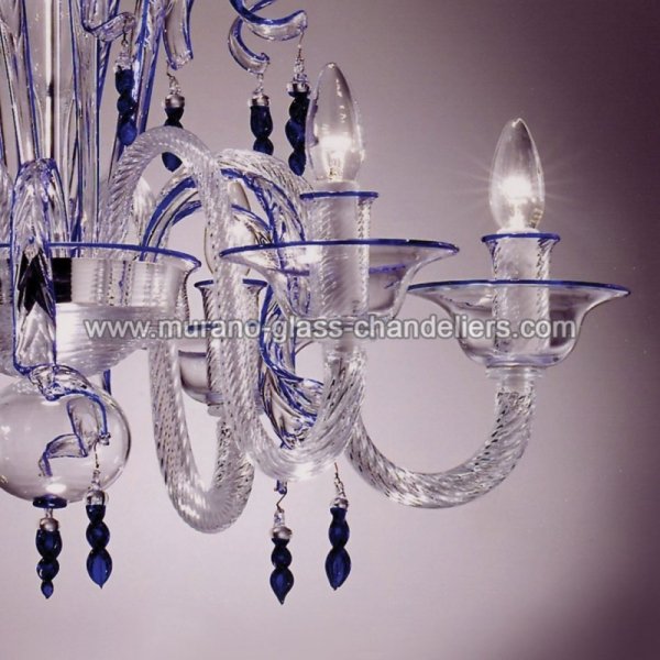 MURANO GLASS CHANDELIERSۥꥢͥ󥬥饹ǥꥢ6ZAFFIROסW720H700mm