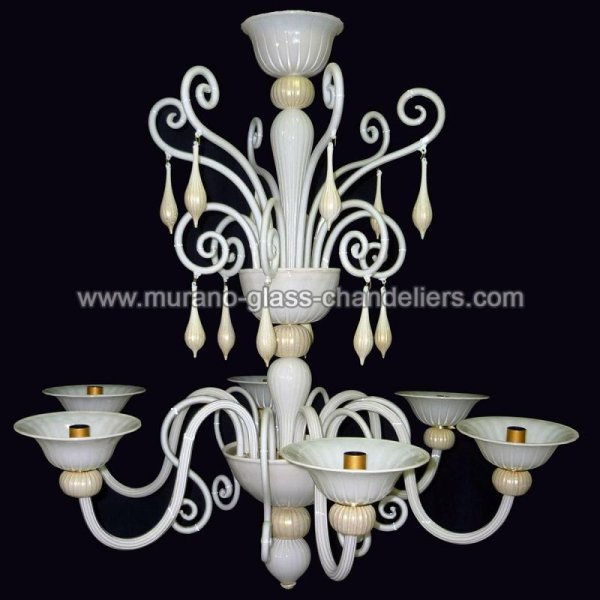 MURANO GLASS CHANDELIERSۥꥢͥ󥬥饹ǥꥢ6RICCIO BIANCOסW750H900mm