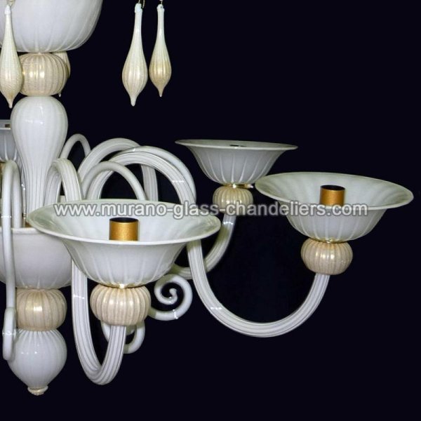 MURANO GLASS CHANDELIERSۥꥢͥ󥬥饹ǥꥢ6RICCIO BIANCOסW750H900mm