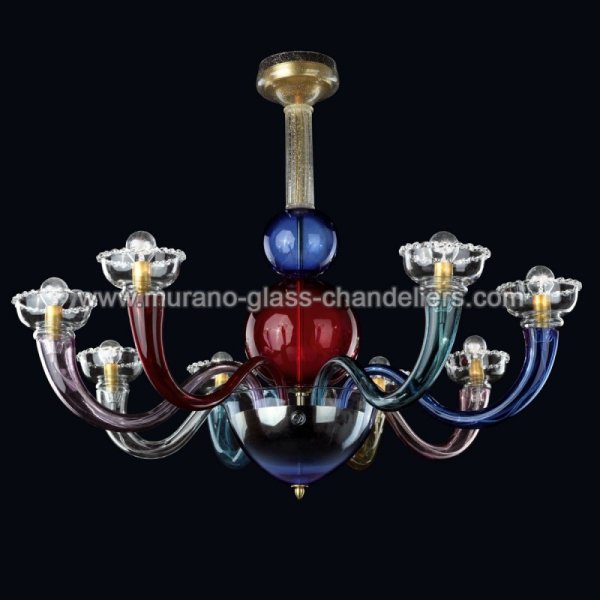 MURANO GLASS CHANDELIERSۥꥢͥ󥬥饹ǥꥢ8ARLECCHINOסW1000H750mm