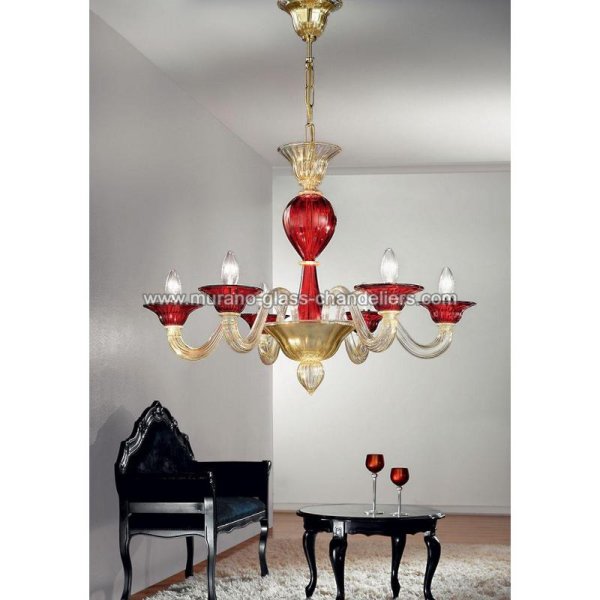 MURANO GLASS CHANDELIERSۥꥢͥ󥬥饹ǥꥢ6ERMESסW740H540mm