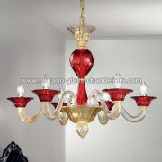 【MURANO GLASS CHANDELIERS】イタリア・ヴェネチアンガラスシャンデリア6灯「ERMES」（W740×H540mm）<img class='new_mark_img2' src='https://img.shop-pro.jp/img/new/icons1.gif' style='border:none;display:inline;margin:0px;padding:0px;width:auto;' />