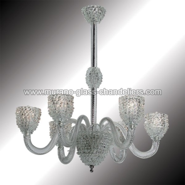 MURANO GLASS CHANDELIERSۥꥢͥ󥬥饹ǥꥢ6GHIACCIOסW860H920mm