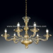 【MURANO GLASS CHANDELIERS】イタリア・ヴェネチアンガラスシャンデリア6灯「HYPNOS」（W800×H500mm）<img class='new_mark_img2' src='https://img.shop-pro.jp/img/new/icons1.gif' style='border:none;display:inline;margin:0px;padding:0px;width:auto;' />