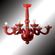 【MURANO GLASS CHANDELIERS】イタリア・ヴェネチアンガラスシャンデリア6灯「PANTALONE」（W800×H650mm）<img class='new_mark_img2' src='https://img.shop-pro.jp/img/new/icons1.gif' style='border:none;display:inline;margin:0px;padding:0px;width:auto;' />