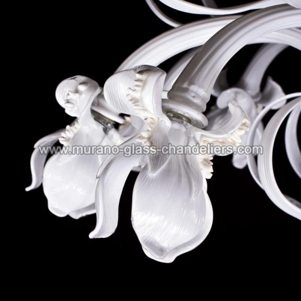 MURANO GLASS CHANDELIERSۥꥢͥ󥬥饹󥰥饤12BIANCA IRISסW1100H600mm