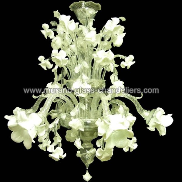 MURANO GLASS CHANDELIERSۥꥢͥ󥬥饹ǥꥢ6BIANCASPINAסW850H1100mm