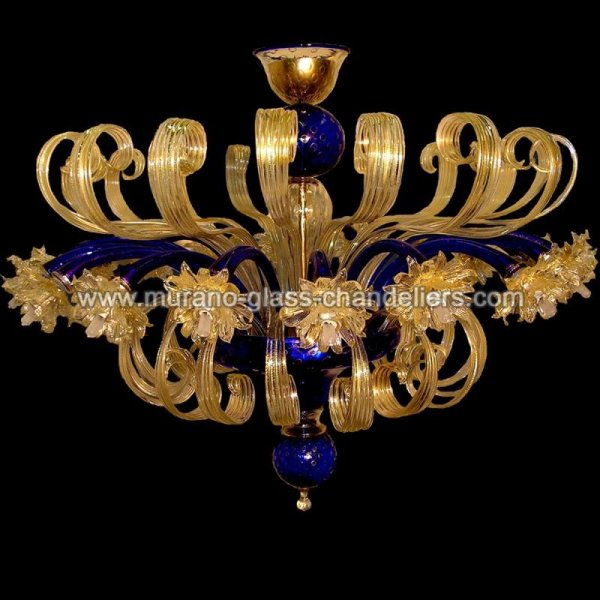 MURANO GLASS CHANDELIERSۥꥢͥ󥬥饹ǥꥢ16FOGLIA D'OROסW1100H500mm