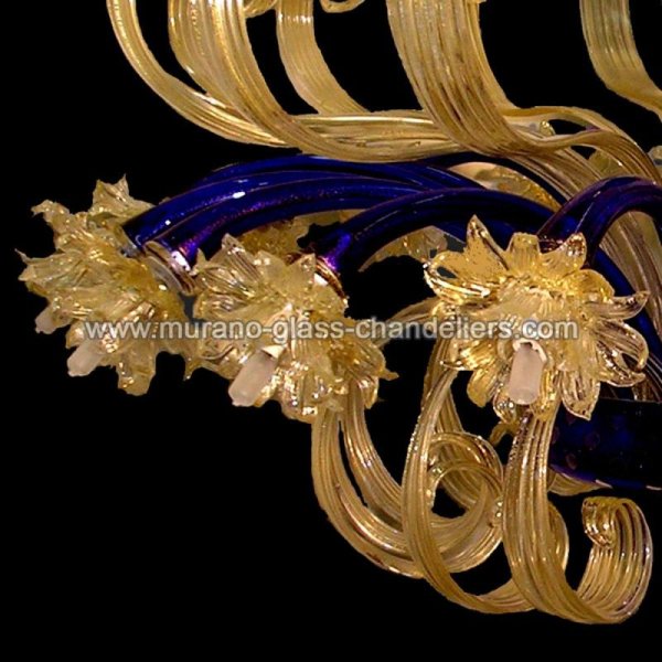 MURANO GLASS CHANDELIERSۥꥢͥ󥬥饹ǥꥢ16FOGLIA D'OROסW1100H500mm