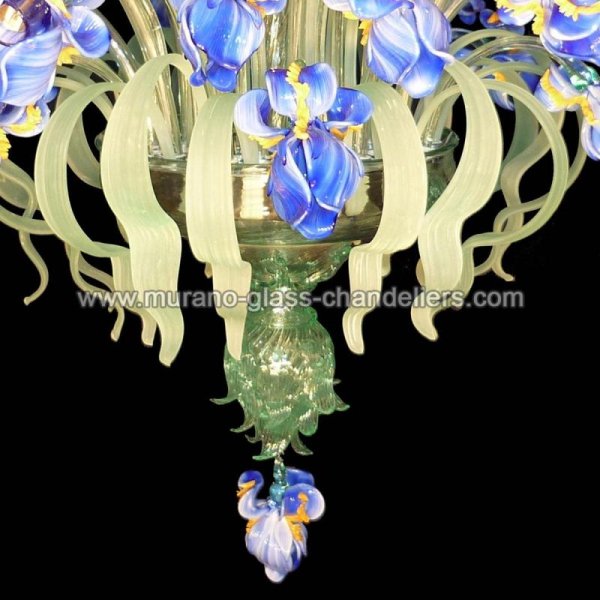 MURANO GLASS CHANDELIERSۥꥢͥ󥬥饹󥰥饤12IRIS BLUסW1100H600mm