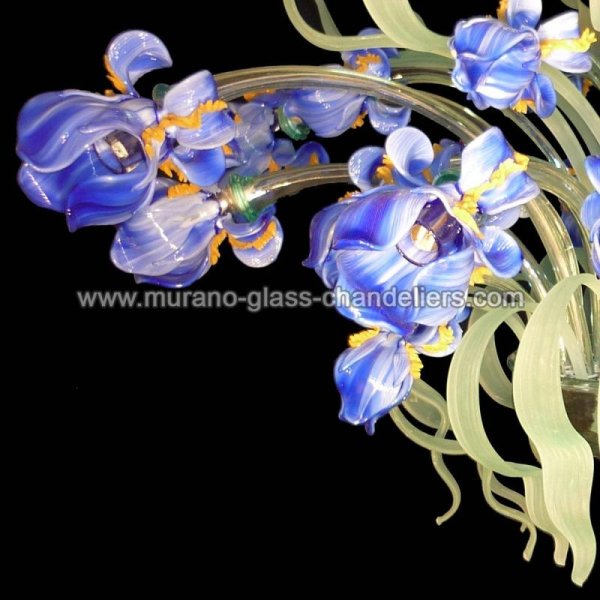MURANO GLASS CHANDELIERSۥꥢͥ󥬥饹󥰥饤12IRIS BLUסW1100H600mm