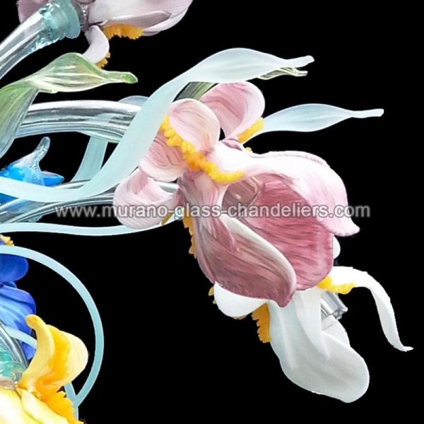 MURANO GLASS CHANDELIERSۥꥢͥ󥬥饹󥰥饤16IRIS COLORATIסW1100H600mm