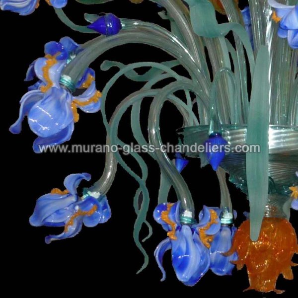 MURANO GLASS CHANDELIERSۥꥢͥ󥬥饹󥰥饤16IRIS DI LUCEסW1100H600mm